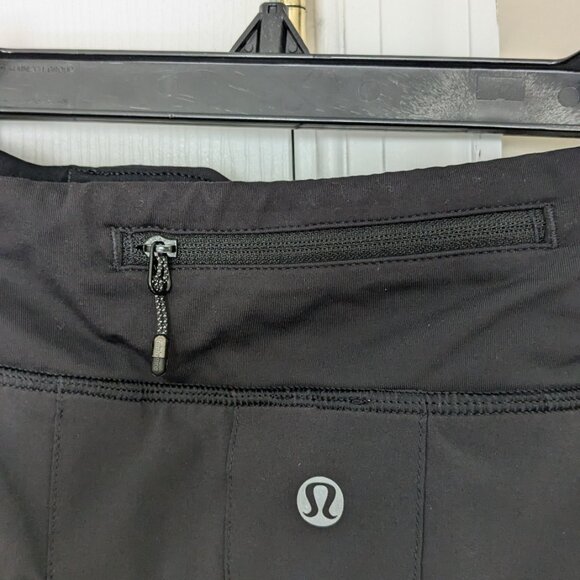 Lululemon Run Pace Setter Skirt Built In Shorts Pleated Black Skirt Sz  12 - Picture 4 of 8